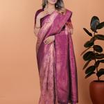 💜 Orchid Glow Banarasi Silk Saree
