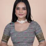 Pastel Green and Dark Green Banarasi Silk Saree with Silver Zari Weaving