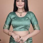 Elegant Mint Green Banarasi Silk Saree with Zari Weaving