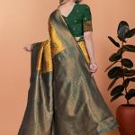 🌿💛 Regal Glow Banarasi Silk Saree 👑