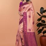 💜✨ Rosewood Elegance Banarasi Silk Saree 🌸