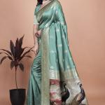 Elegant Peacock Motif Silk Saree