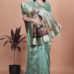 Elegant Peacock Motif Silk Saree