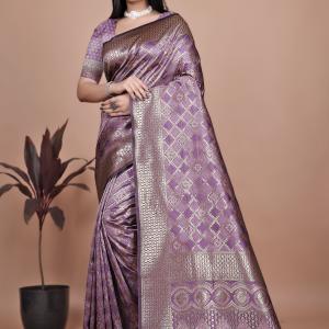 Royal Purple Banarasi Silk Saree