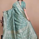 Sea Green Banarasi Silk Saree