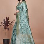 Sea Green Banarasi Silk Saree