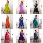 Lime Green Embroidered Mirror Work Lehenga Set