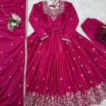 Rich Fuchsia Pink Traditional Anarkali Suit