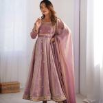 Dusty Lavender with a soft sheen Ethereal Anarkali Suit