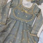 Sage Green with golden undertones Ethnic Anarkali Suit Set