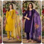 Mustard yellow Elegant Straight Kurti Pant Dupatta Set