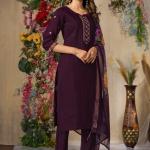 Elegant Straight Kurti Pant Dupatta Set