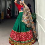 Printed With Foil Work lehenga choli