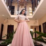 Pastel Pink Color Pearl Coding And Sequins Embroidery Work Weone Silk Lehenga Choli