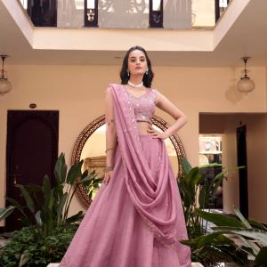 Pink Color Pearl Coding And Sequins Embroidery Work New Crush Lehenga Choli