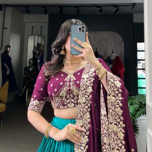 Printed Tussar Silk Sequins and Thread Embroidery Work choli