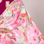 PINK : Dull Satin Floral Printed SAREE