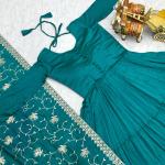 Blu pure Vichitra silk