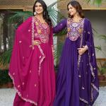 navy blu Star Georgette dress