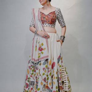 Gamathi work And Real Mirror work choli