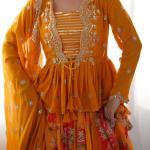 Mustard Yellow Floral Printed Lehenga Set