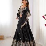Black Mirror Embroidered Lehenga Set