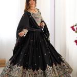 Black Mirror Embroidered Lehenga Set