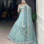 Sequins and Thread Embroidery Work lehenga Choli