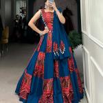 navratri lehenga with printed design Lehenga Choli