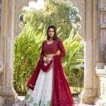 white Sequins and Thread Embroidery Work Lehenga Choli