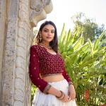 white Sequins and Thread Embroidery Work Lehenga Choli