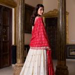 Off White Color Sequins And Thread Embroidery Work Vichitra Silk Lehenga Choli