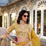 Golden mustard Lehenga Choli Set