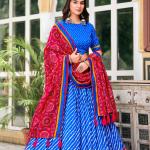 Royal Blue Bandhani Lehenga choli Set