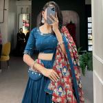 Printed Lehenga Choli Set with Dupatta