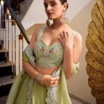 Tea Color Sequins And Thread Embroidery Work Gold Crush Lehenga Choli