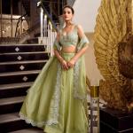 Tea Color Sequins And Thread Embroidery Work Gold Crush Lehenga Choli