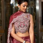 Crimson Color Sequins And Thread Embroidery Work Gold Crush Lehenga Choli