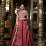 Crimson Color Sequins And Thread Embroidery Work Gold Crush Lehenga Choli