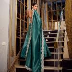 Teal Color Sequins And Thread Embroidery Work Gold Crush Lehenga Choli