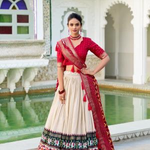 Tussar silk lehenga