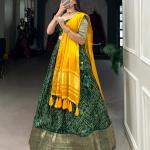 GREEN Viscose Dola silk choli