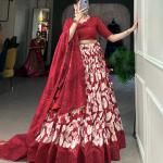 Red n white Floral Print choli
